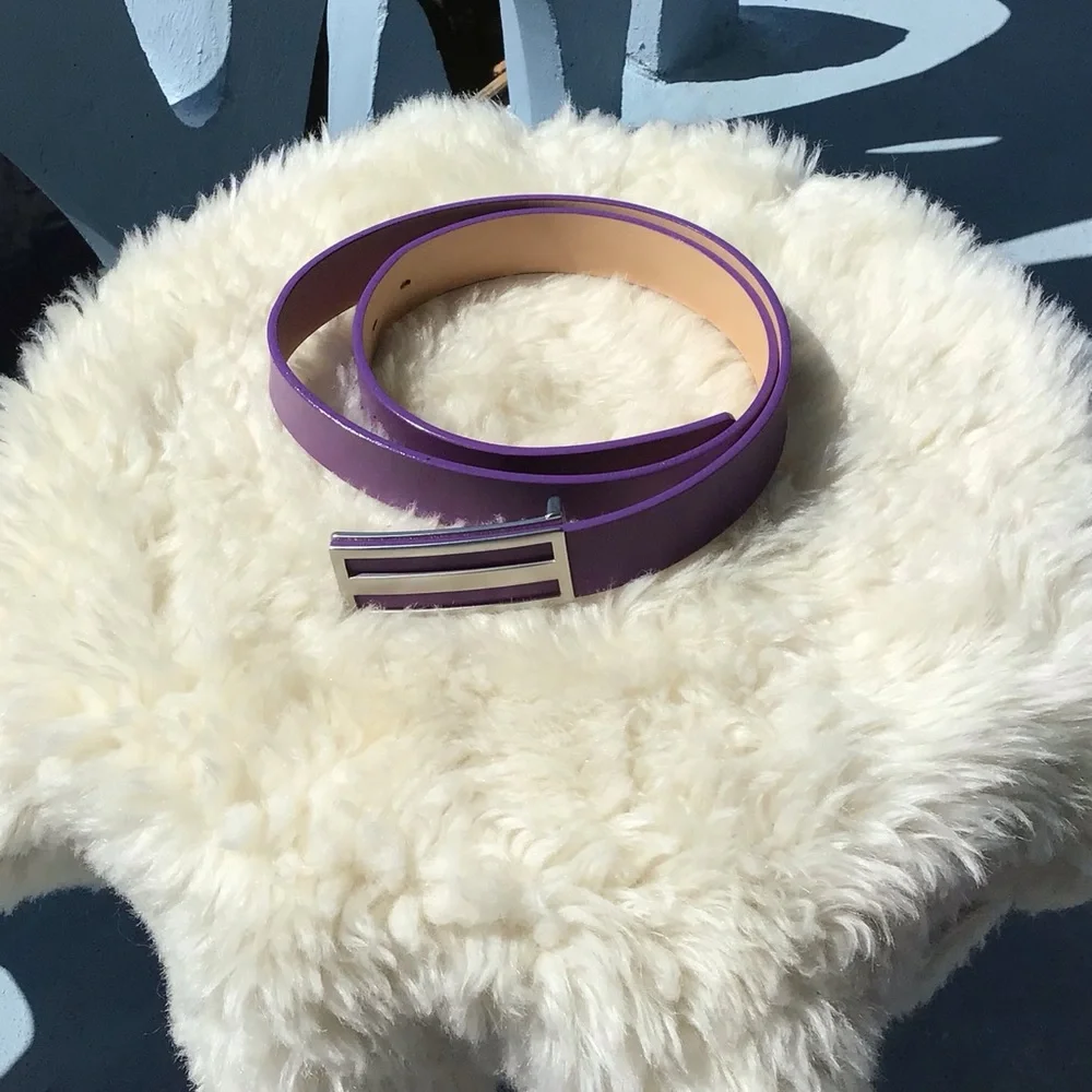 Canterbury Golf Purple Leather Belt Size M Made in Canada